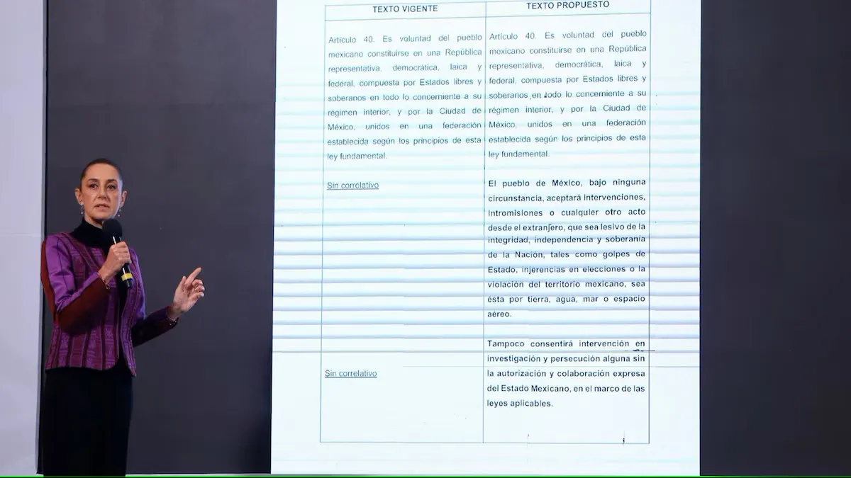 Esta mañana, la presidenta Claudia Sheinbaum anunció que enviará al Congreso una propuesta de reforma a los artículos 19 y 40 constitucionales. Crédito: Cuartoscuro